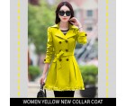 Women Yellow New Collar Coat